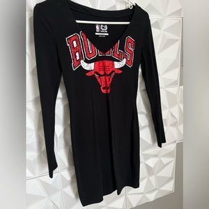 Fashion nova Black long sleeve Chicago bulls dress